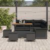vidaXL Havesofa S&aelig;t med pude 9 pcs Sort polyrattan