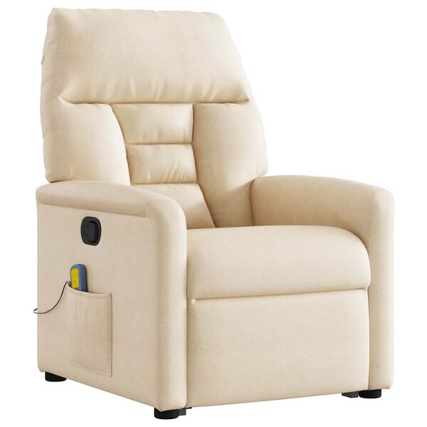 vidaXL massagestol med løftefunktion mikrofiberstof beige
