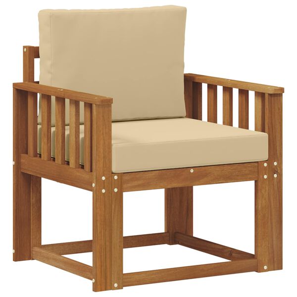 vidaXL Udend&oslash;rs sofa Soli Akacietr&aelig; og polyester Naturfarvet