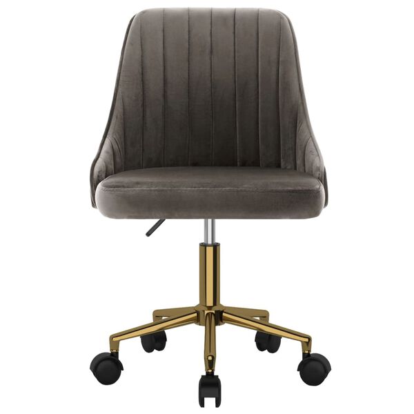 vidaXL drejelige spisebordsstole 6 stk. velour m&oslash;rkegr&aring;