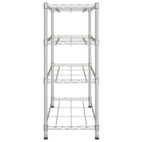 vidaXL vinreol 4 hylder til 36 flasker forkromet jern