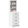 vidaXL Highboard med skuffe Hvid 40 x 41 x 135 cm Konstrueret tr&aelig;