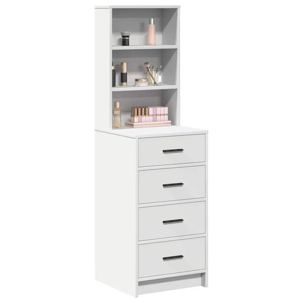 vidaXL Highboard med skuffe Hvid 40 x 41 x 135 cm Konstrueret tr&aelig;