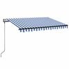 vidaXL markise m. LED + vindsensor 350x250 cm automatisk bl&aring; og hvid