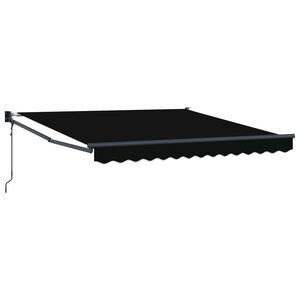 vidaXL Udtr&aelig;kkelig markise Sort 350 x 250 cm Polyester og metal