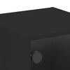 vidaXL sengeborde 2 stk. med glasl&aring;ger 35x37x35 cm sort