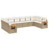 vidaXL sofas&aelig;t til haven 10 dele med hynder polyrattan beige