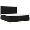 vidaXL LED Box Spring Bed med madras Sort 180 x 200 cm Stof