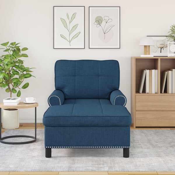 vidaXL Chaise Lounge med pude Blå 91 x 157 x 91 cm Stof