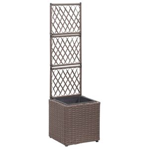 vidaXL espalier med h&aelig;vet plantekasse 30x30x107 cm polyrattan brun