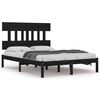 vidaXL sengeramme 150x200 cm King Size massivt tr&aelig; sort