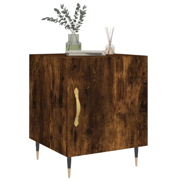 vidaXL sengeborde 2 stk. 40x40x50 cm konstrueret tr&aelig; r&oslash;get egetr&aelig;