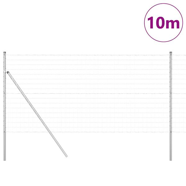 vidaXL Hegn med post S&oslash;lv 1,4 x 10 m St&aring;l og PVC