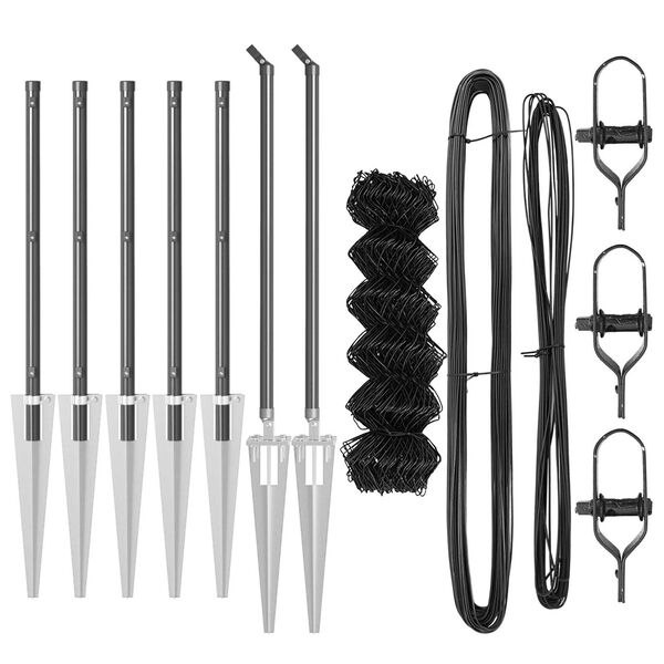 vidaXL Hegnspæl Grå 10 x 0,6 m (60 x 60 mm maske) Stål og PVC