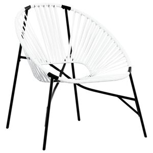 vidaXL have&aelig;g stol polyrattan sort og hvid