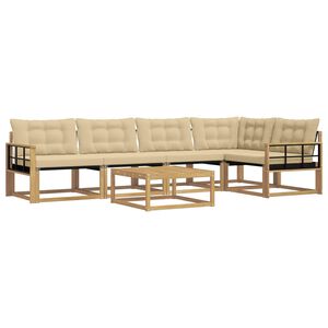 vidaXL Udend&oslash;rs sofagruppe 6 pcs Hvid og Beige 79 x 79 x 37 cm