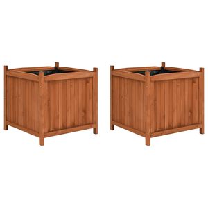 vidaXL h&oslash;jbede 2 stk. 50x50x50 cm massivt fyrretr&aelig;