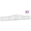 vidaXL buede gabionkurve 7 stk. 400x50x40/60 cm galvaniseret jern