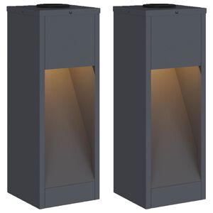 vidaXL Solar Led Sti Lys 2 stk. Varm hvid 18 x 18 x 50 cm
