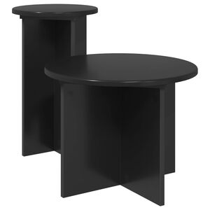 vidaXL Sidebordss&aelig;t 2 stk. Sort eg &Oslash; 45 x 35 cm Konstrueret tr&aelig;