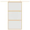 vidaXL skyded&oslash;r 102,5x205 cm matteret sikkerhedsglas aluminium gylden