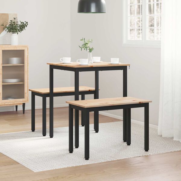 vidaXL Spisebord Naturfarvet 150 x 90 x 75 cm Massiv fyrretræ