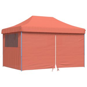 vidaXL foldbart pop-up festtelt med 4 sidev&aelig;gge terracotta