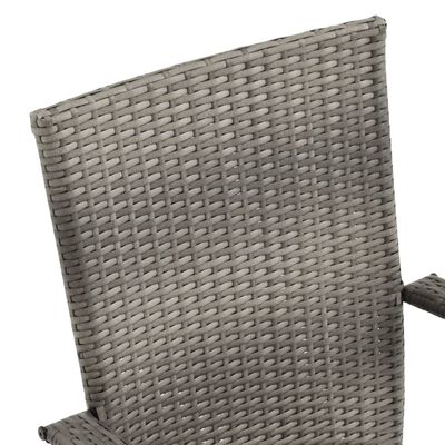 vidaXL stabelbare udendørsstole 4 stk. polyrattan grå