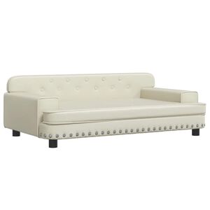 vidaXL sofa til b&oslash;rn 90x53x30 cm kunstl&aelig;der cremefarvet