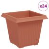 vidaXL Firkantet Blomsterkrukke 24 pcs Mursten R&oslash;d 16 x 16 x 14 cm