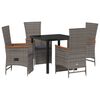 vidaXL Have Spisebordss&aelig;t med pude 5 pcs Gr&aring; polyrattan