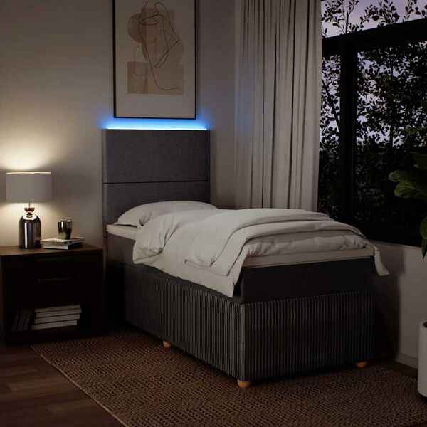 vidaXL kontinentalseng med madras 80x200 cm stof gr&aring;brun