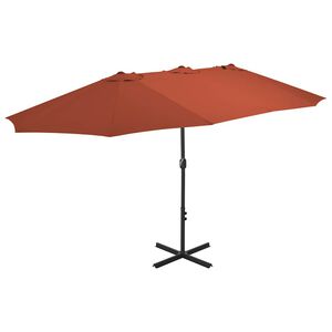 vidaXL parasol 460x270 cm aluminiumsstang terrakottafarvet