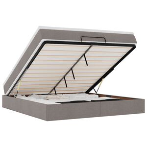 vidaXL osmannisk sengeramme med madras 180x200 cm stof gr&aring;brun