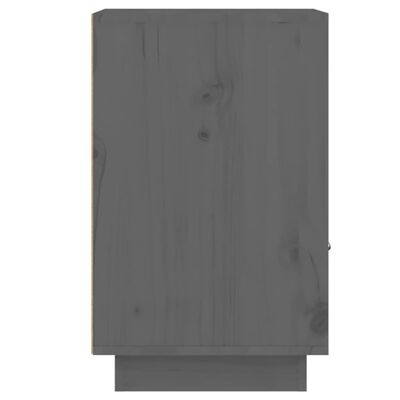 vidaXL sengebord 40x34x55 cm massivt fyrretræ grå