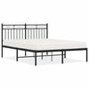 vidaXL sengeramme med sengegavl 135x190 cm metal sort