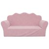 vidaXL 2-personers sofa til b&oslash;rn bl&oslash;dt plys pink