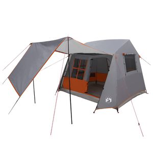 vidaXL Tunneltelt Gr&aring; og orange 275 x 240 x 200 cm