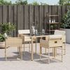 vidaXL havestole 4 stk. med hynder polyrattan beige
