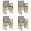 vidaXL havestole 4 stk. med hynder polyrattan blandet beige