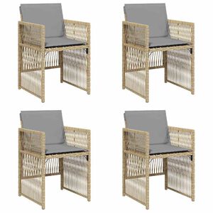 vidaXL havestole 4 stk. med hynder polyrattan blandet beige