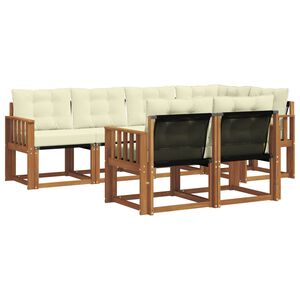 vidaXL Udend&oslash;rs sofagruppe med pude 7 pcs Naturlig og Fl&oslash;de