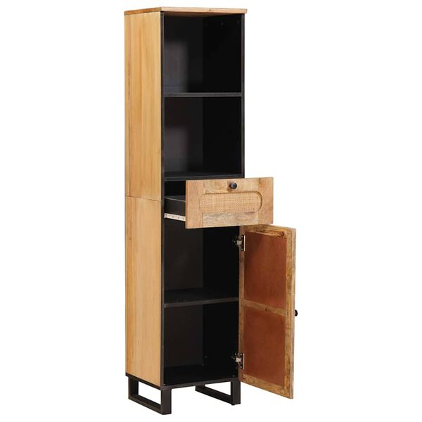 vidaXL Badev&aelig;relsesskab med d&oslash;r Brun 38 x 33 x 160 cm Massivt mangotr&aelig;