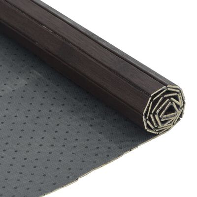 vidaXL gulvtæppe 70x300 cm rektangulær bambus mørkebrun
