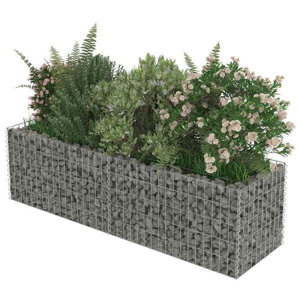 vidaXL gabion-højbed 180x50x50 cm galvaniseret stål