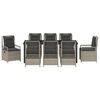 vidaXL Have Spisebordss&aelig;t 9 pcs Lysegr&aring; polyrattan