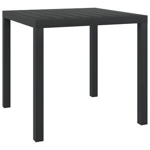 vidaXL havebord WPC aluminium 80 x 80 x 74 cm sort