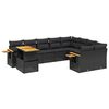 vidaXL sofas&aelig;t til haven 10 dele med hynder polyrattan sort