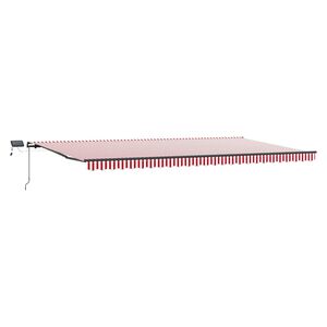 vidaXL Udtr&aelig;kkelig markise R&oslash;d og Hvid 600 &times; 300 cm Stof og aluminium