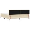 vidaXL Box spring seng med hovedg&aelig;rde Creme 200 x 200 cm Stof